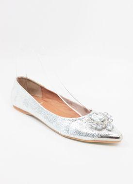 dressy silver flats