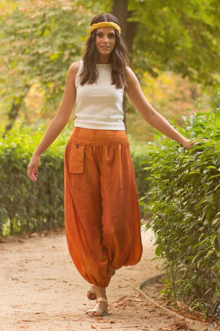 Boho orange thai pants 