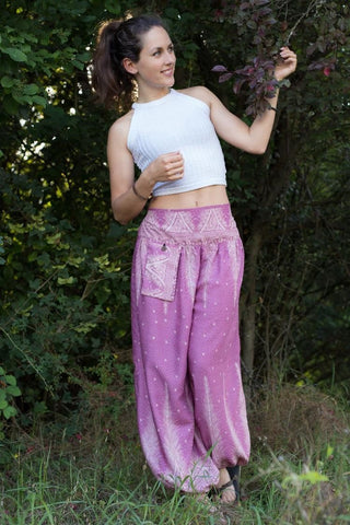 women's pink feather pants