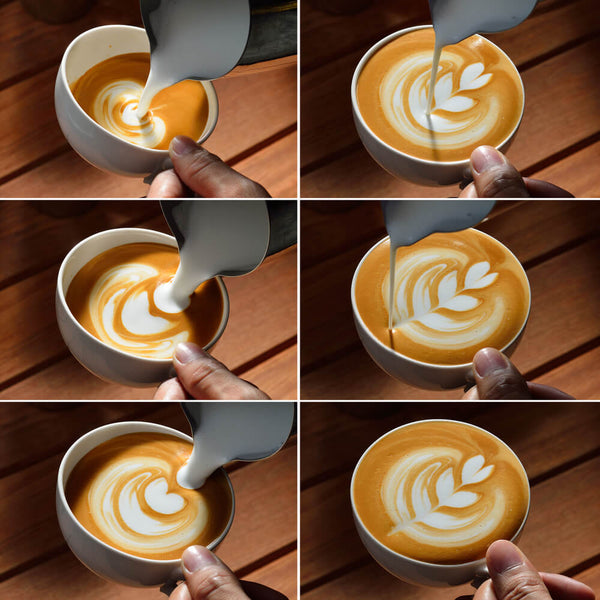 Latte Art Milch in Kaffee