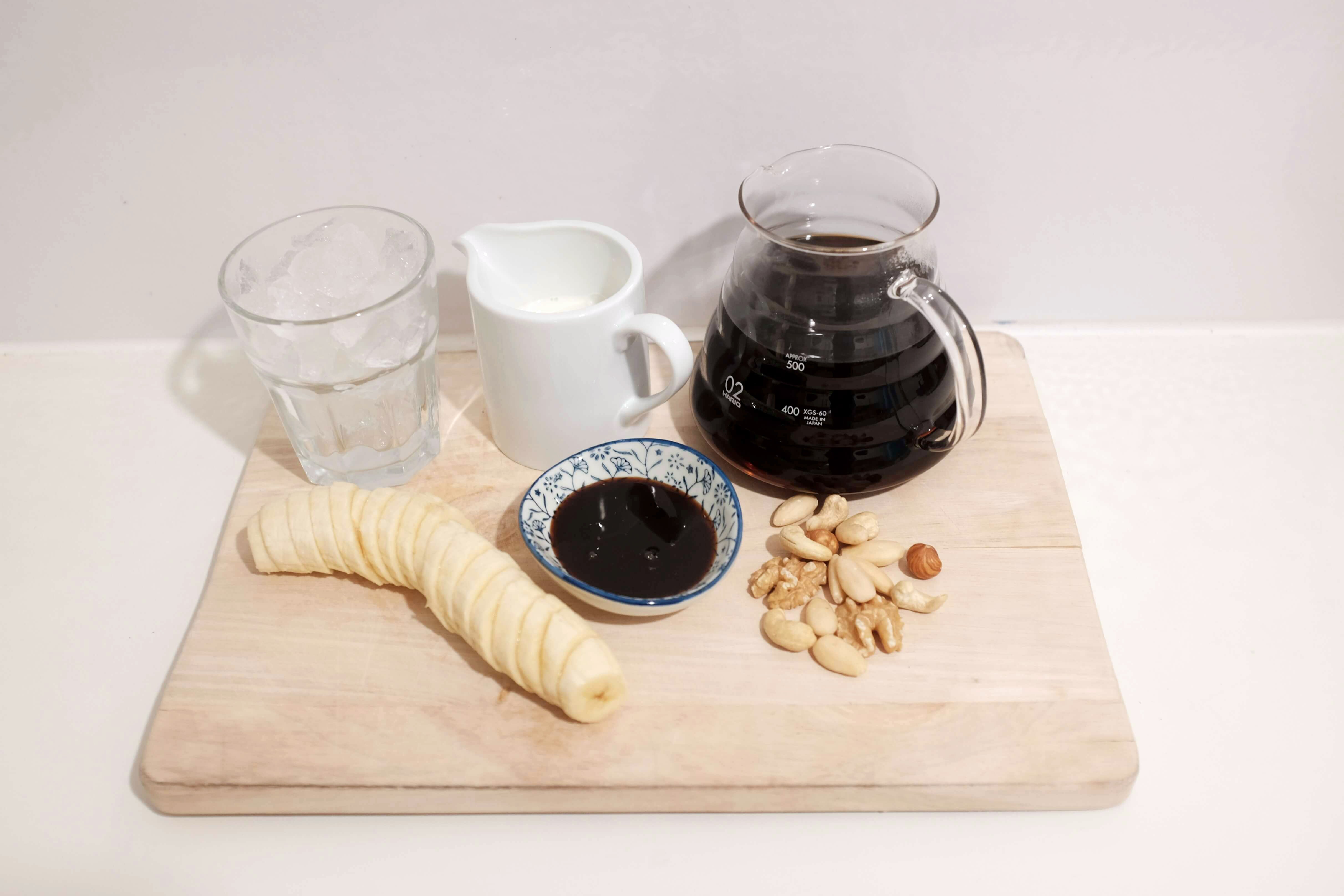 Zutaten für Kaffee Bananen Smoothie 