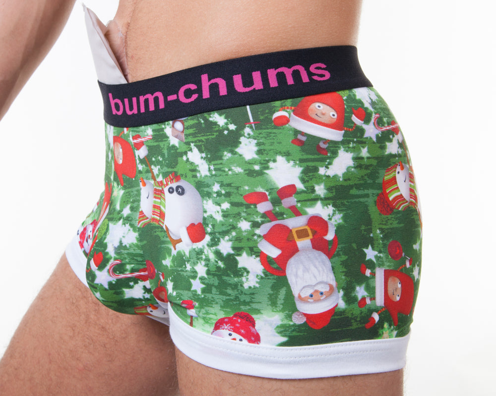 Bum Chums Christmas Green Hipster Christmas Mens Underwear Bum Chums British Brand Gay 3373