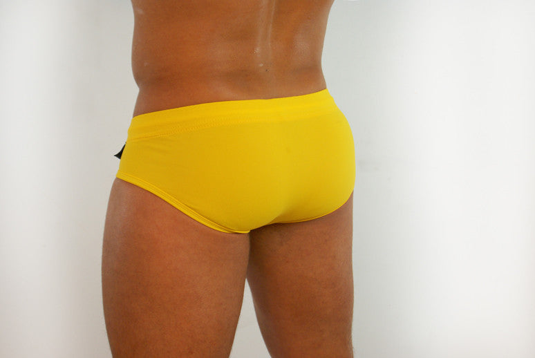 Bum Chums Lemon Lush Yellow Fitted Lycra Swimwear Bum Chums British Brand Gay Men S Underwear Made In Uk