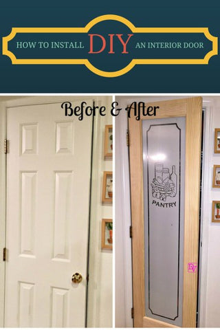 before and after glass pantry door update