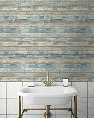 Blue Distressed Barnwood Plank Wood Peel and Stick Wallpaper | RMK9052WP –  D. Marie Interiors