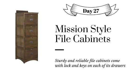 Traditional Mission Style Solid Oak Vertical File Cabinets with Lock and Key with 2 or 4 Drawers
