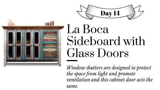 Colorful Reclaimed Wood Shutter Door Sideboard Cabinet