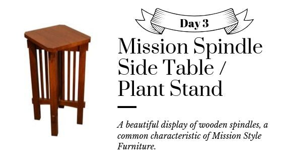 Mission Solid Oak Spindle Side End Table or Plant Stand  