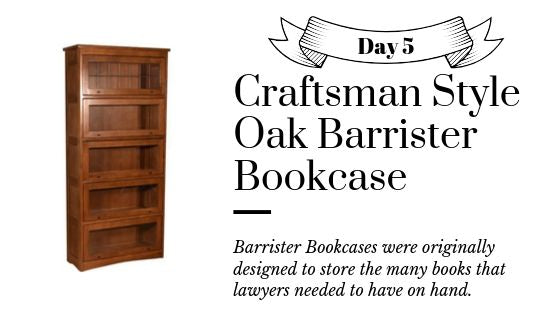 Solid Oak Barrister Bookcases 5 Stack - Mission and Craftsman Style Bookcases from Crafters and Weavers