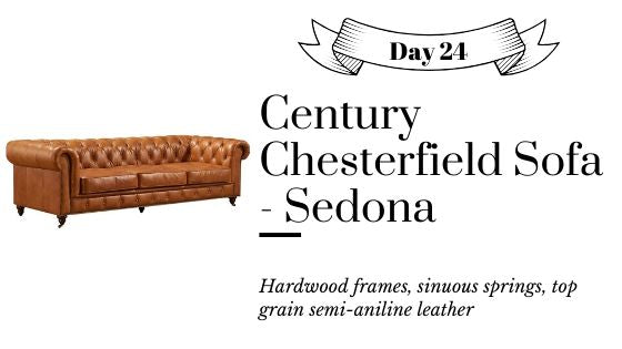 Brown Top Grain Leather Chesterfield Sofa with Free US Shipping