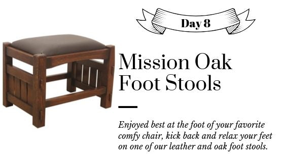 Mission / Arts and Crafts / Craftsman Solid Oak and Leather Foot Stools and Ottomans