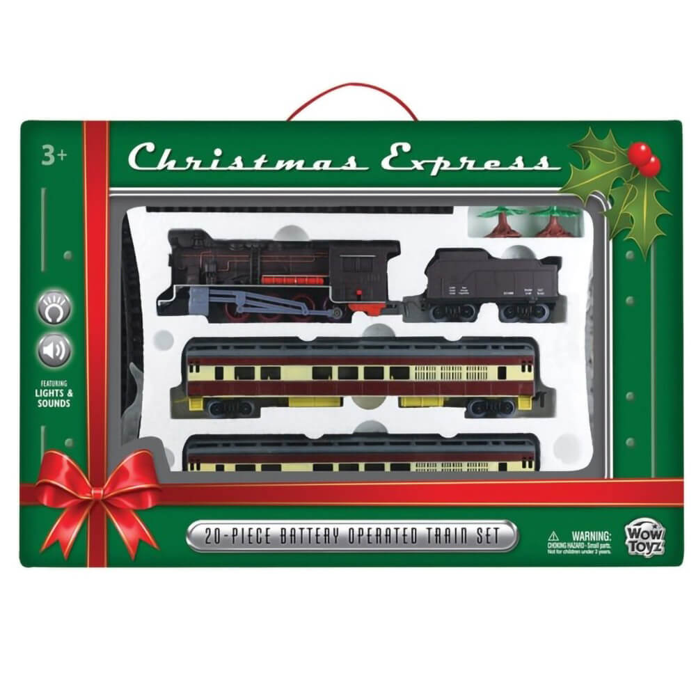 battery operated holiday express train set