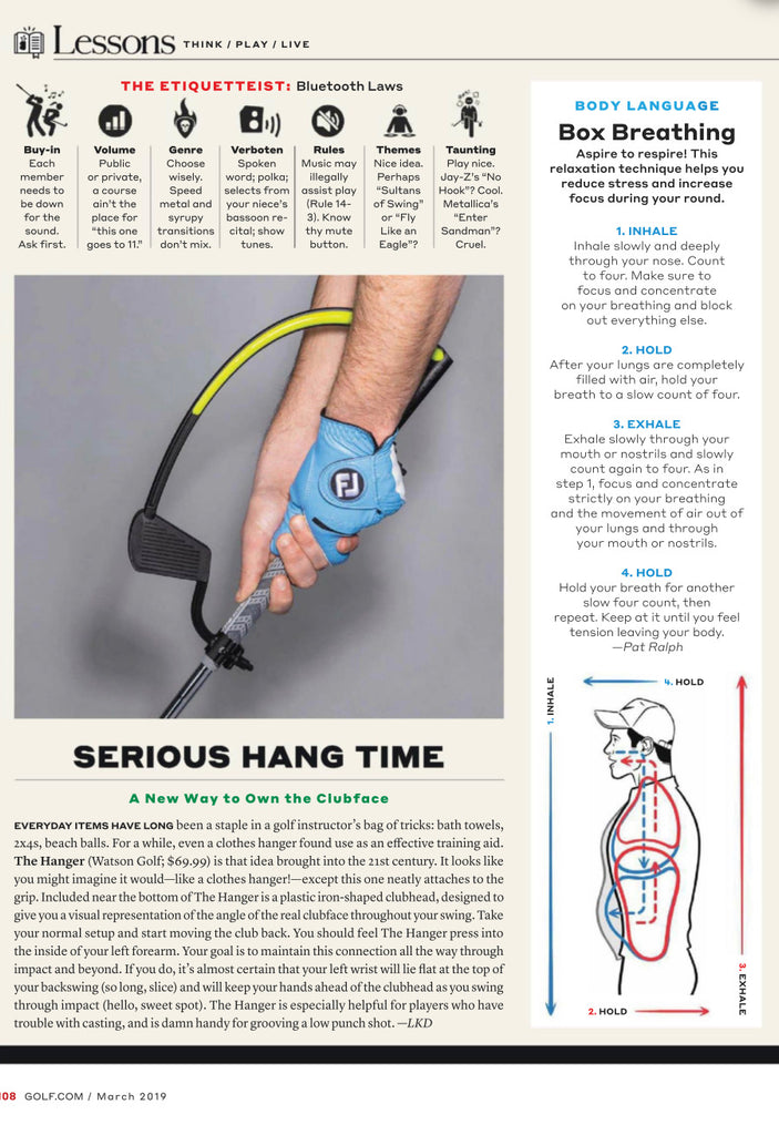 The Hanger featured in Golf Magazine, March 2019!