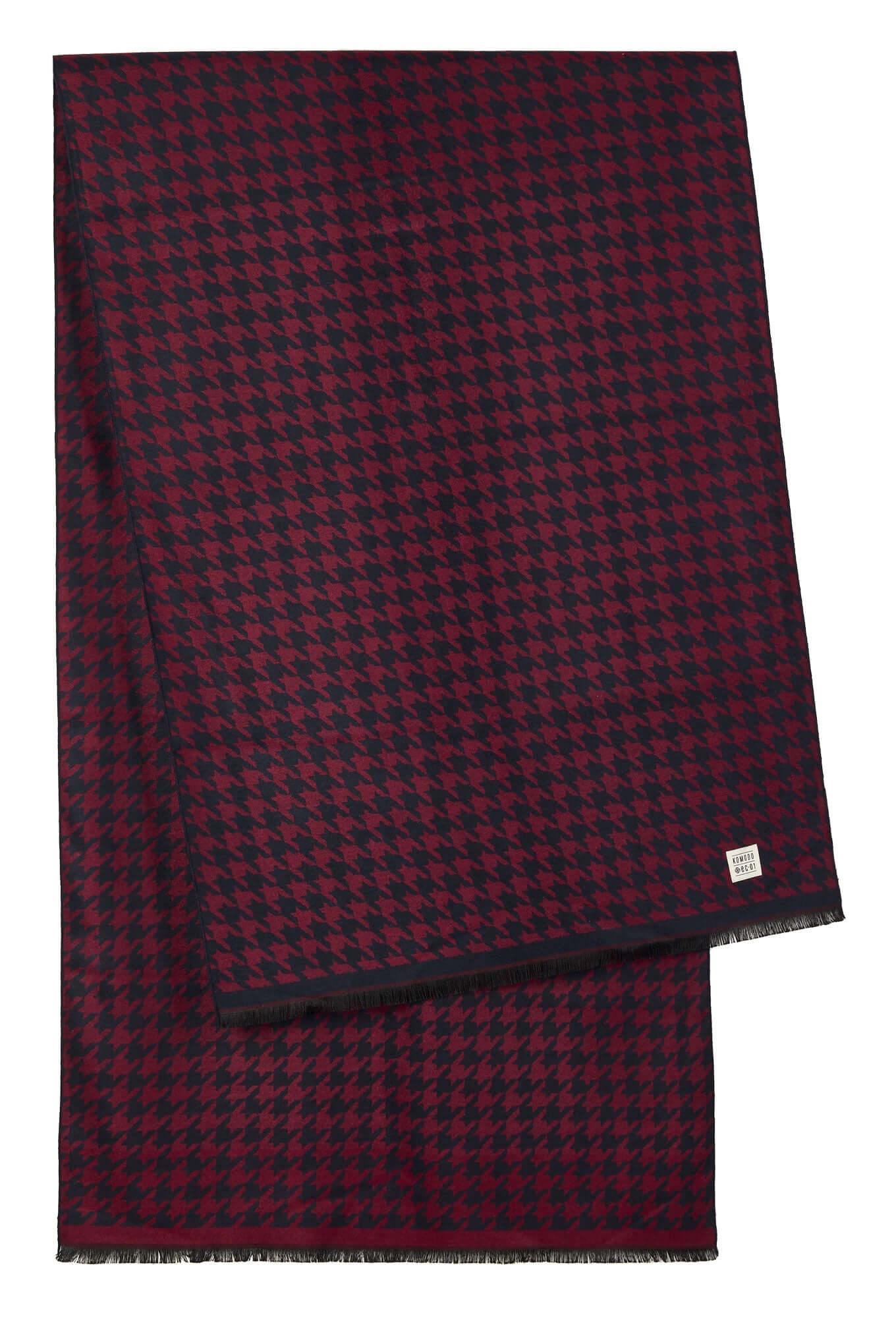 HOUNDSTOOTH - Recycled PET Shawl Cherry Red
