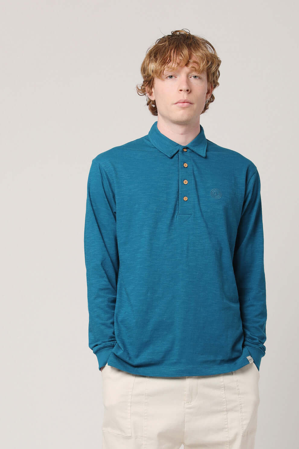 GENESIS - GOTS Organic Polo Top Teal Blue, Large