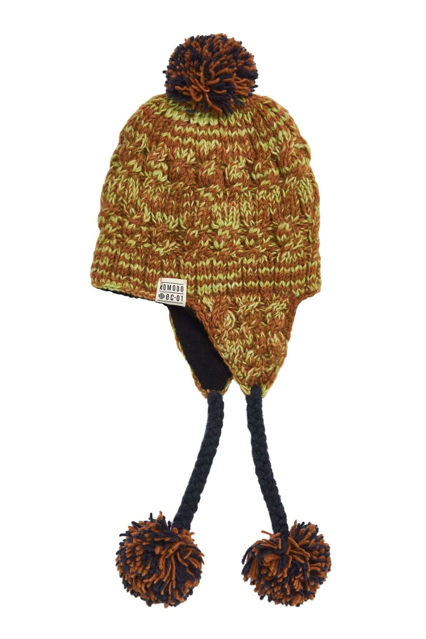 GIN - Hat Space Jacquard Lambswool Hat Brown Space