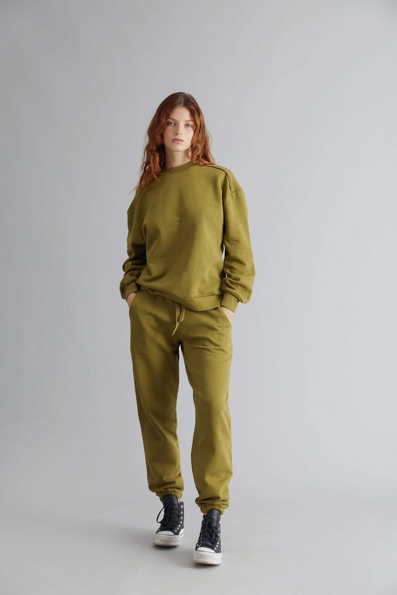 EVIE Womens Organic Cotton Jogger Olive, Size 5 / UK 16 / EUR 44