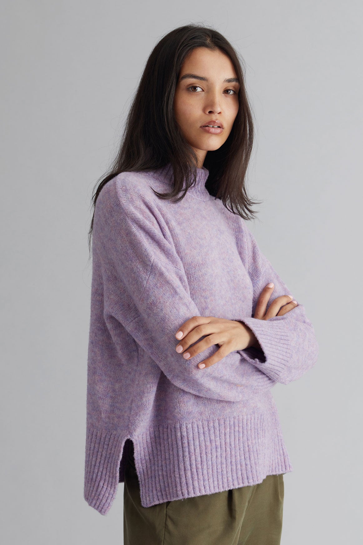 OZURU Recycled Wool Blend Jumper - Heather, Size 2 / UK 10 / EUR 38