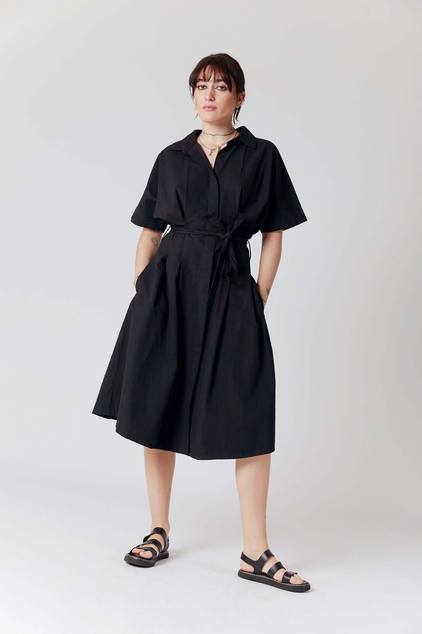 ASHES Organic Cotton Dress Black, SIZE 5 / UK 16 / EUR 44