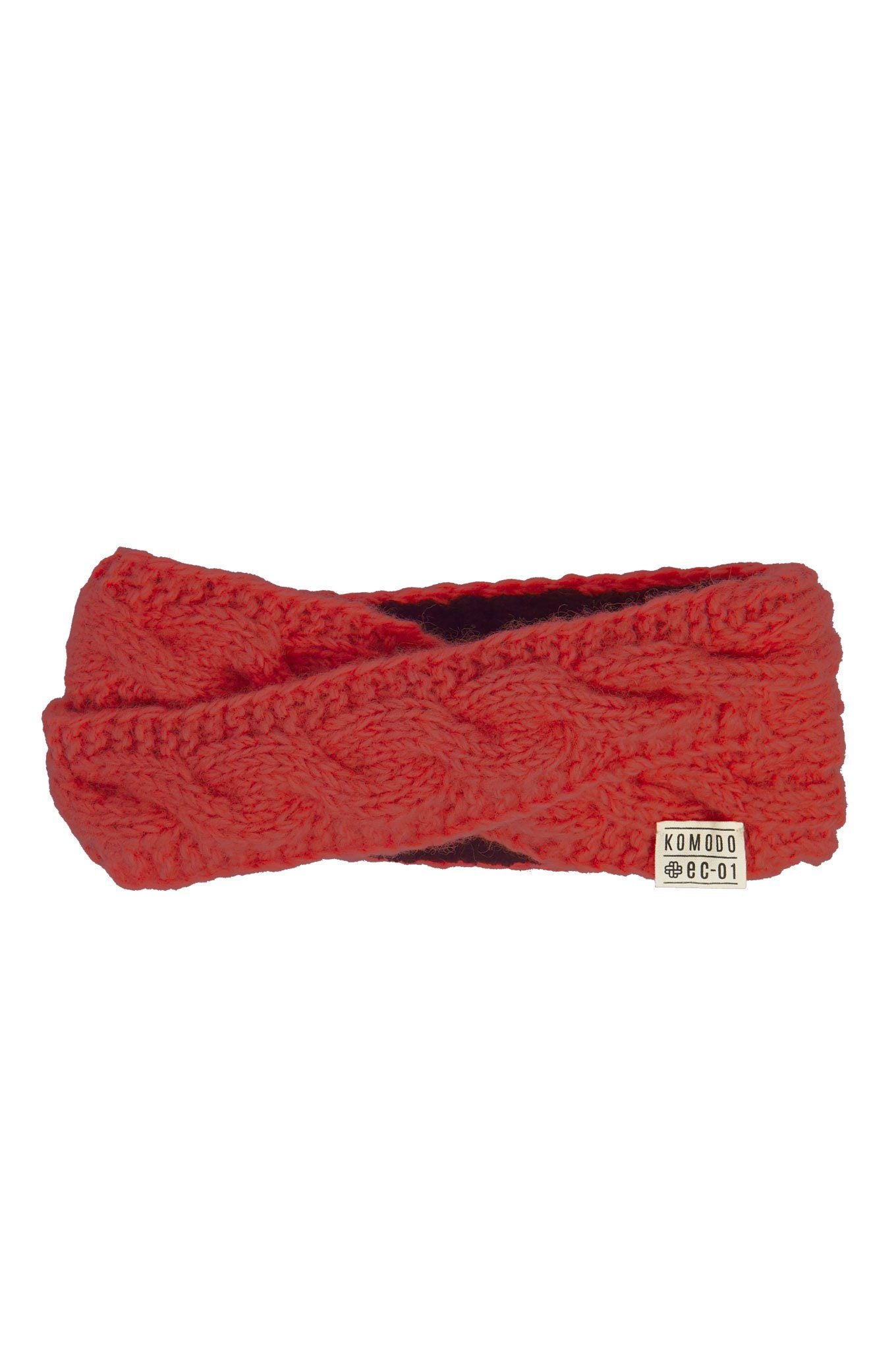 GINGER - Hand Knitted Lambswool Ear Warmer Flame