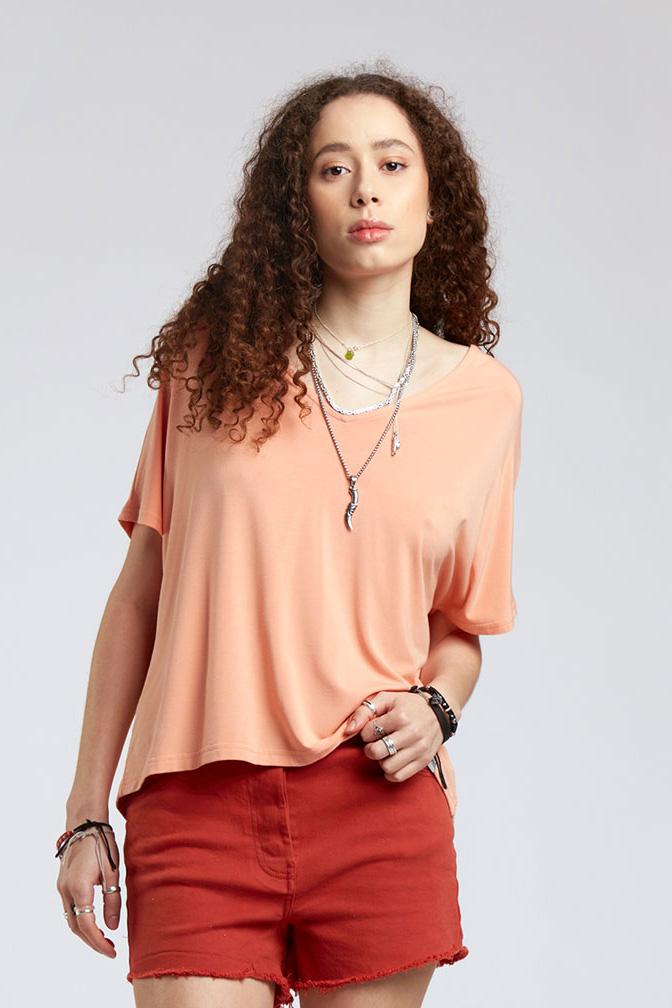 PACHA Modal Top Peach, SIZE 5 / UK 16 / EUR 44