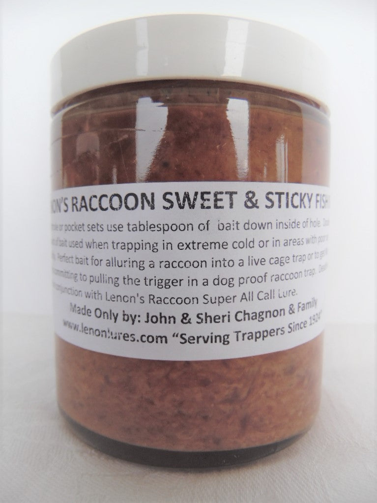 Lenon's Raccoon Sweet & Sticky Fish Paste Bait Pint Jar Use in DP & Live Traps 