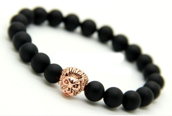 Matte Black \u0026 Rose Gold Lion Bracelet 