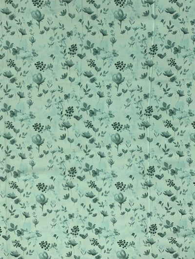 Crepe Floral Print Saree Sea-Green In Colour