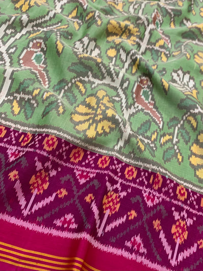 Patola Saree Light Pista-Green In Colour