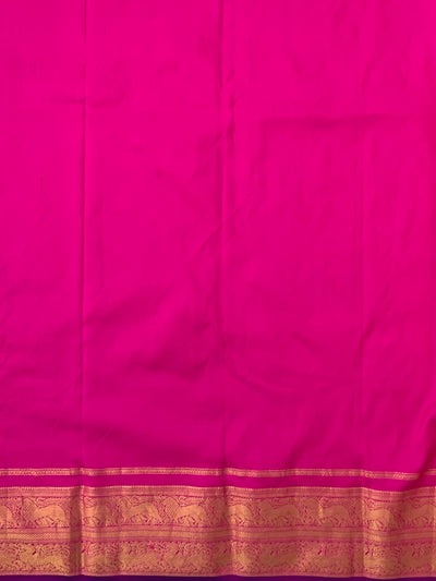 Kanjeevaram Ikat Saree Rani-Pink In Colour