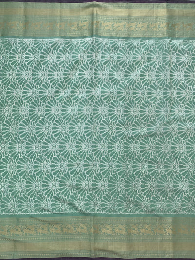 Kanjeevaram Ikat Saree Sea-Green In Colour