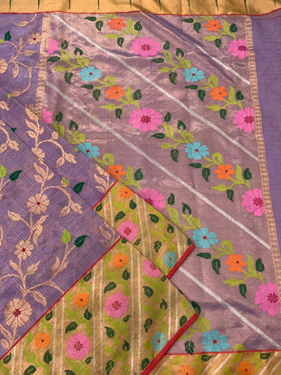 Tissue Zari Kota Saree Lavender In Color