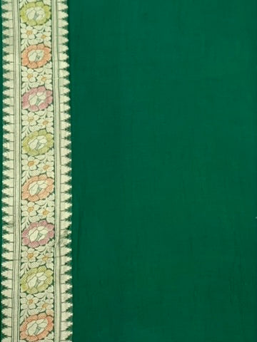 Georgette Banarasi Saree Bottle-Green In Colour