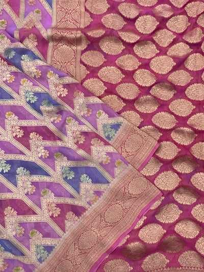 Georgette Banarasi SareeIn Multi-Color