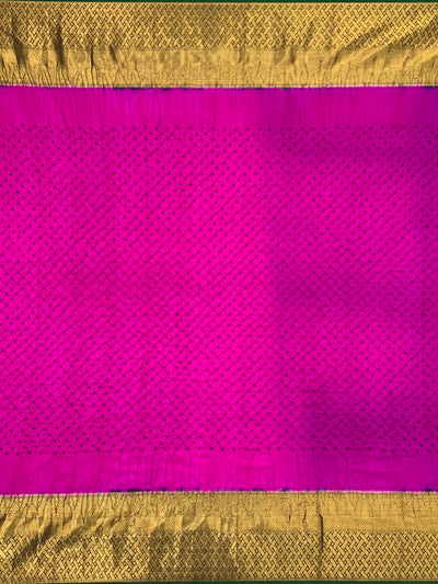 Kanjeevaram Bandhani Saree Purple In Colour