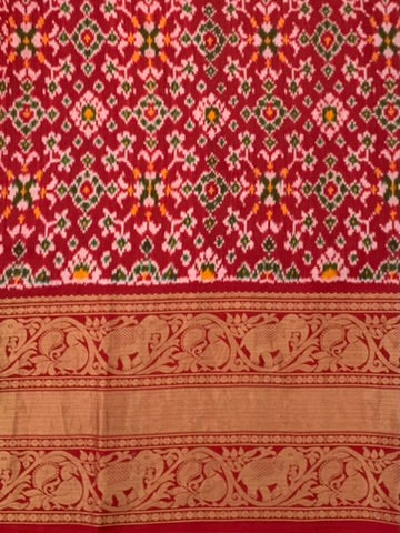 Kanjeevaram Print Saree Orange In Colour