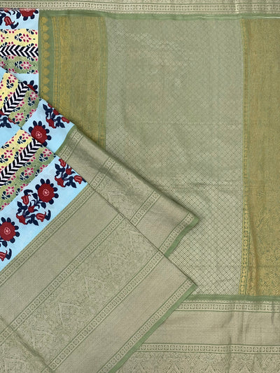 Kanjeevaram Print Saree In Multi-Color