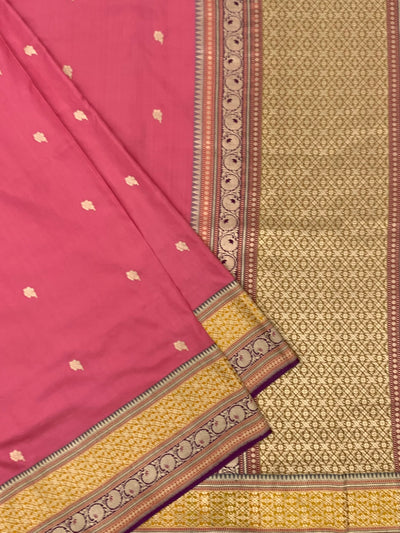 Mashru Silk Saree Peach In Colour