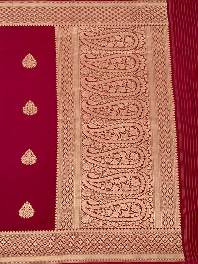 Mashru Silk Saree Maroon In Colour