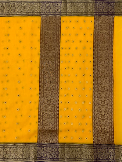 Chanderi Kora Saree Mustard In Colour