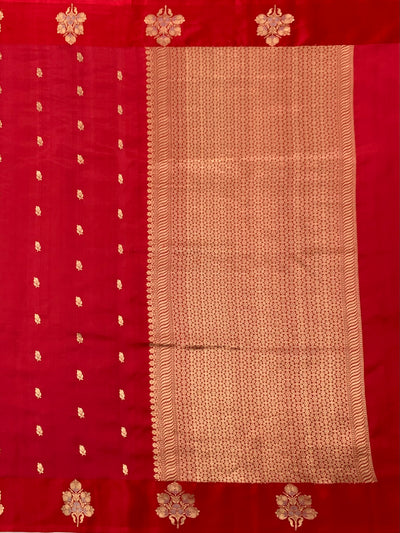 Chanderi Silk Saree Red In Colour