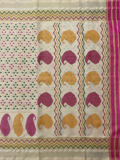 Rajkot Patola Saree Cream In Color