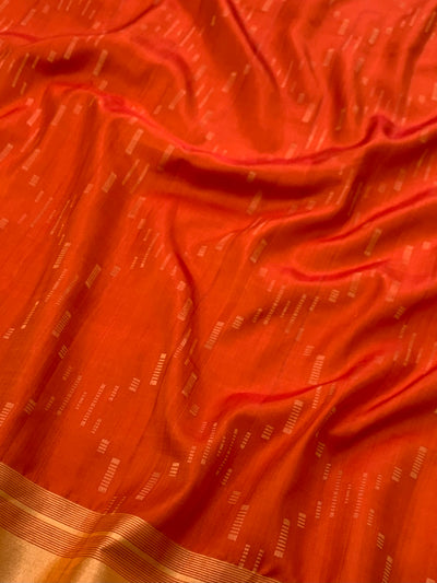 Soft Silk Saree Orange In Colour