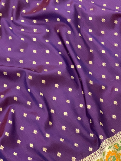 Banarasi Silk Saree Purple In Colour