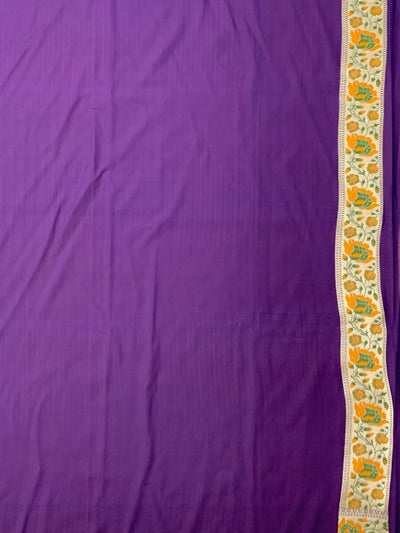Banarasi Silk Saree Purple In Colour