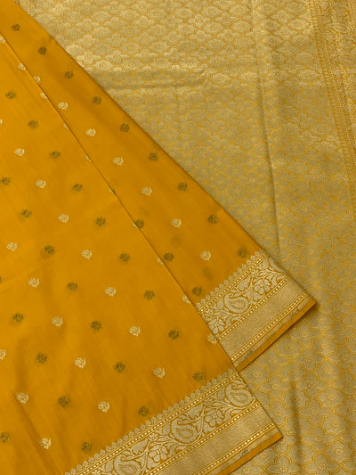 Banarasi Silk Saree Mustard-Yellow In Colour