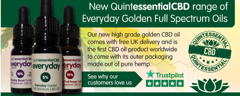 Quintessential CBD oils packaged in pure hemp