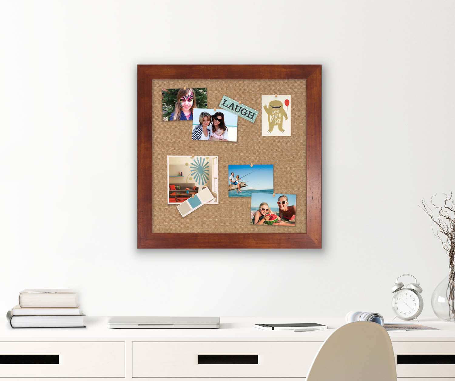 Natural Wood Frame Cork Bulletin Board Office Supplier 20*30cm Home DecorativeST 
