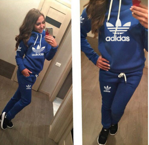 adidas blue tracksuit womens