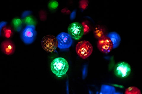 LED G12 Professional Grade String Lights, Multicolored, 4" Spacing, 70 Bulbs - Seasonal Source